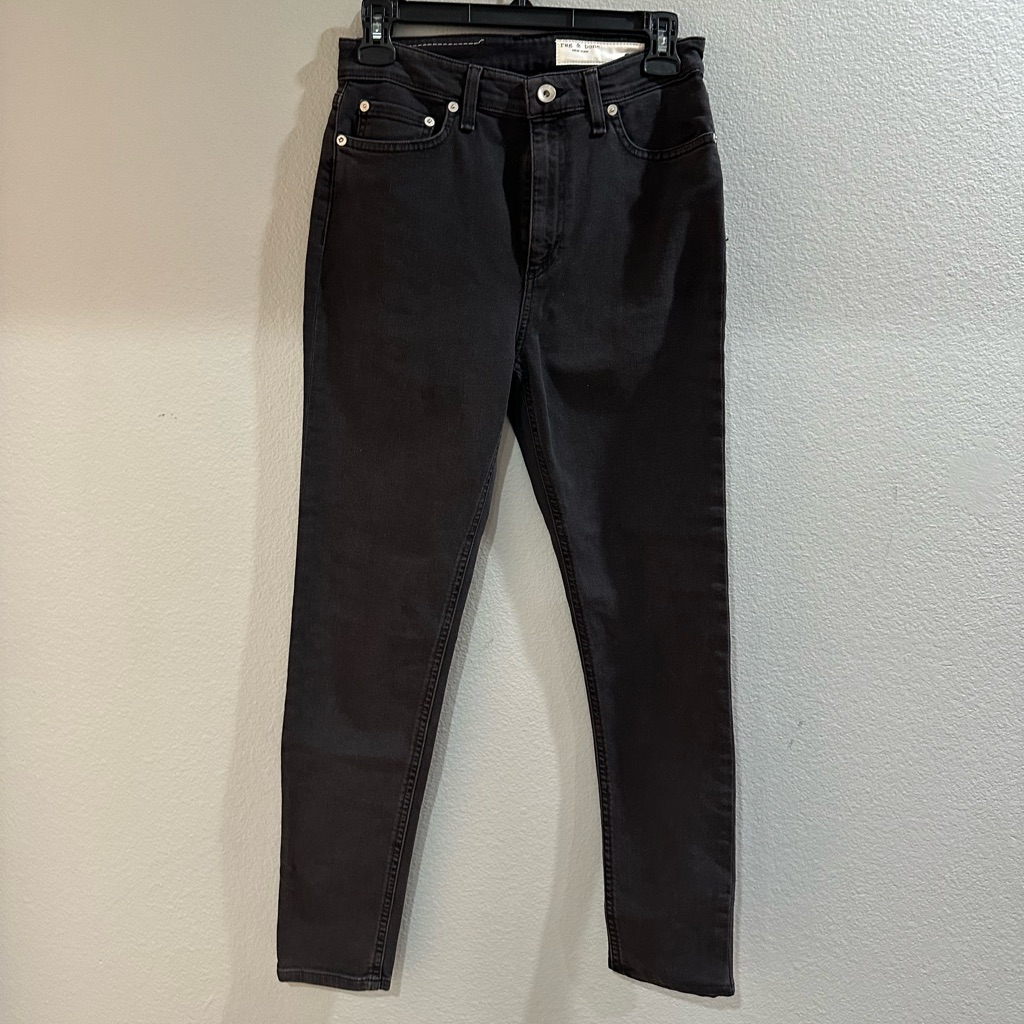 Rag & Bone Nina High Rise Ankle Skinny Women's Black Jeans